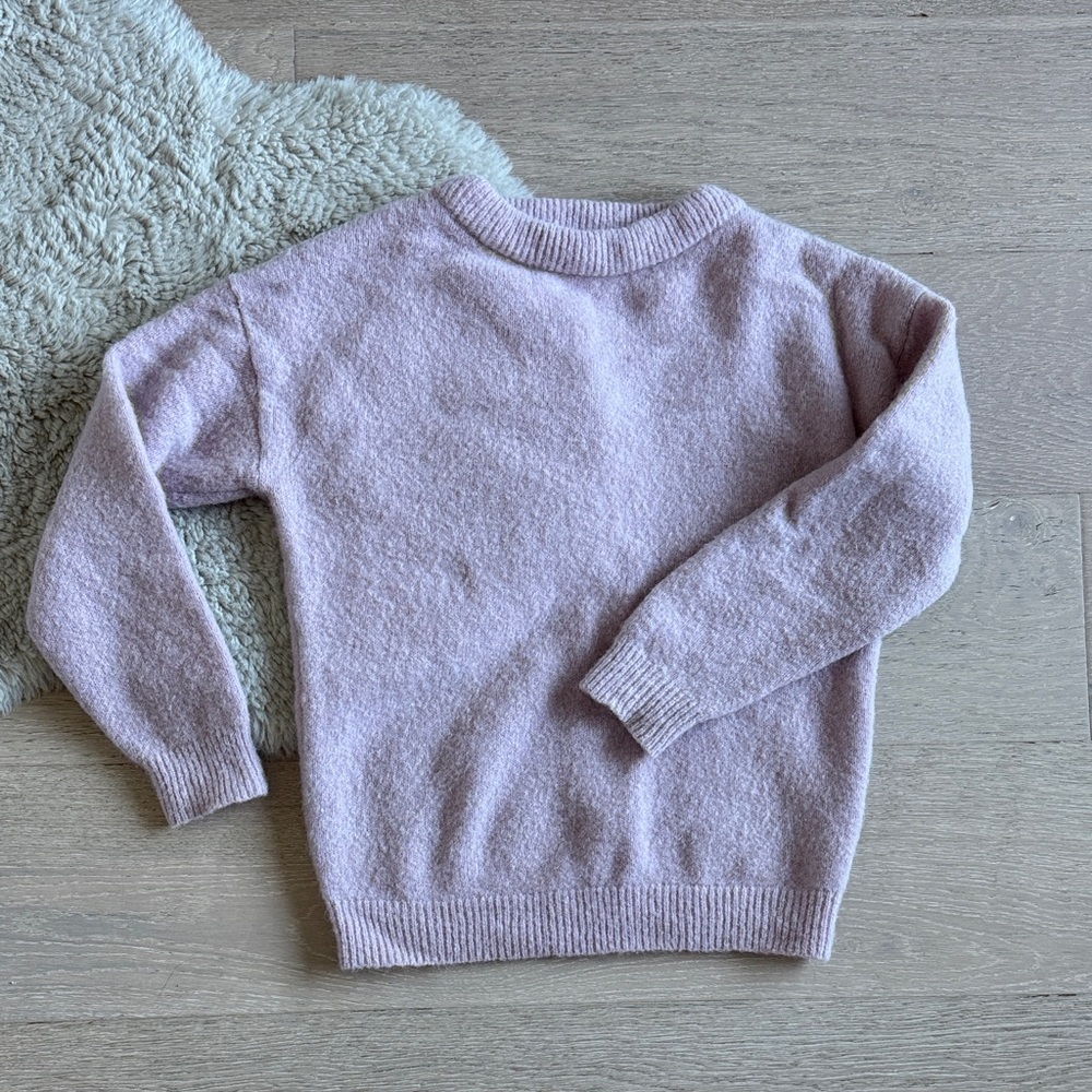 Genuine People Elegant Mauve Crew Neck Mohair Sweater
